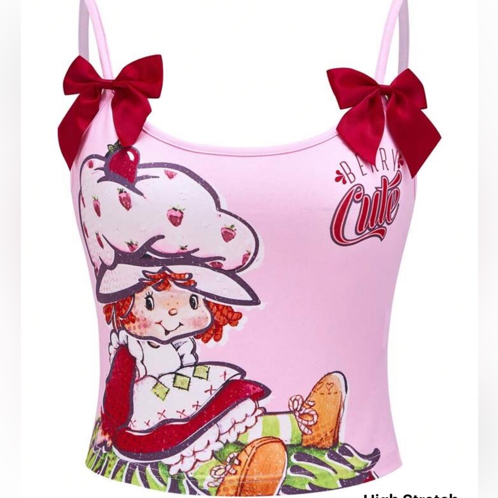 NWOT Strawberry Shortcake Pink Tank Top size 8/10